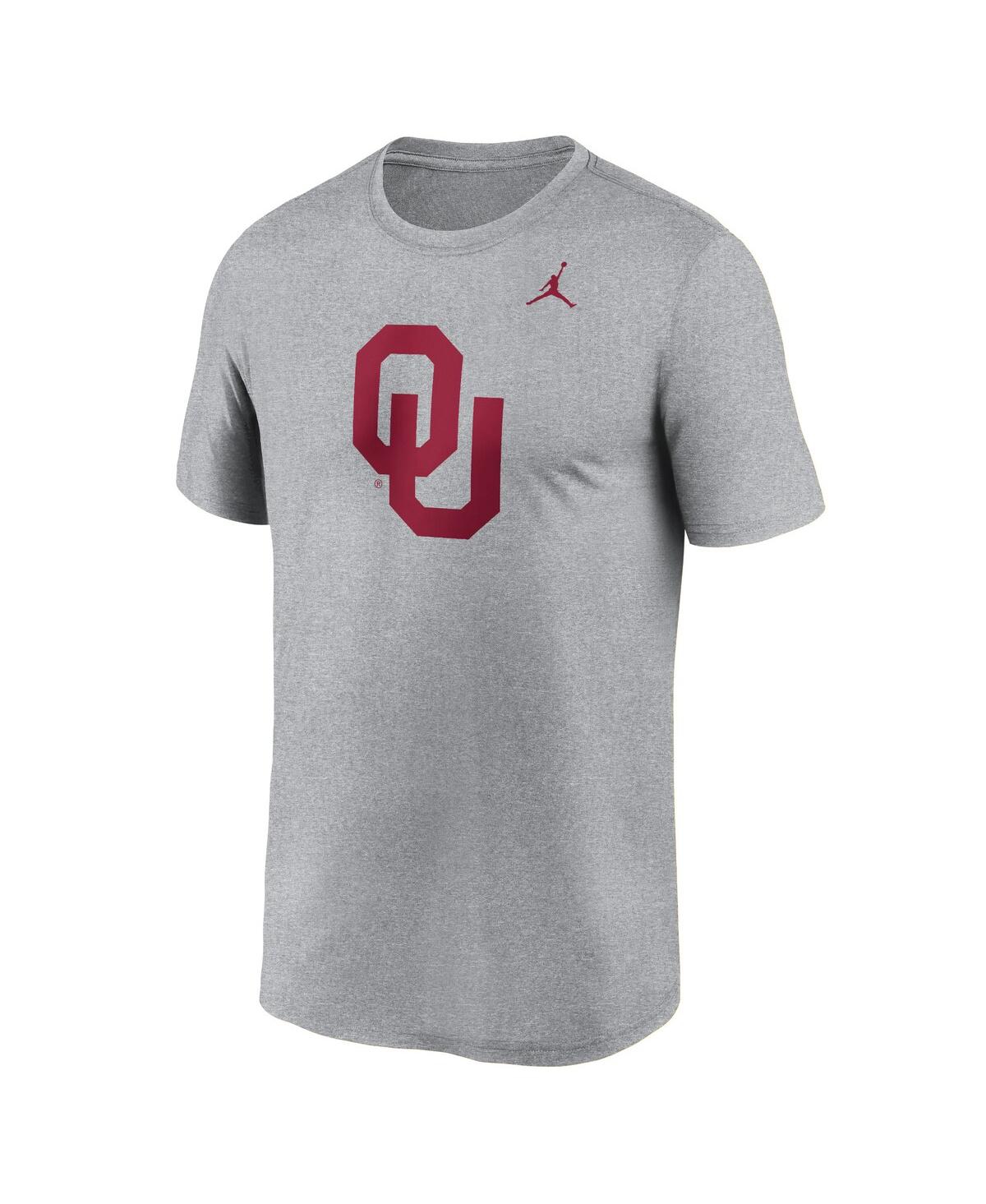 Jordan Men'sOklahoma Sooners Primetime Legend Logo T-Shirt - Heather Gray