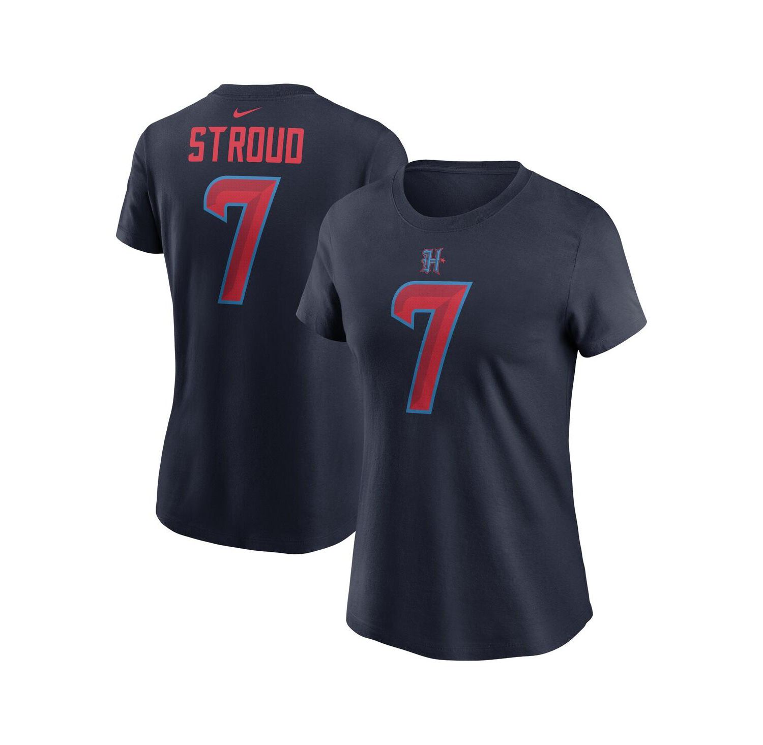 Women's C.J. Stroud Navy Houston Texans Player Name & Number T-Shirt