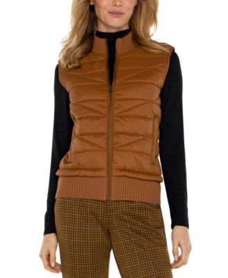 Liverpool Los Angeles - Women's Quilted Zip-Front Sweater Vest