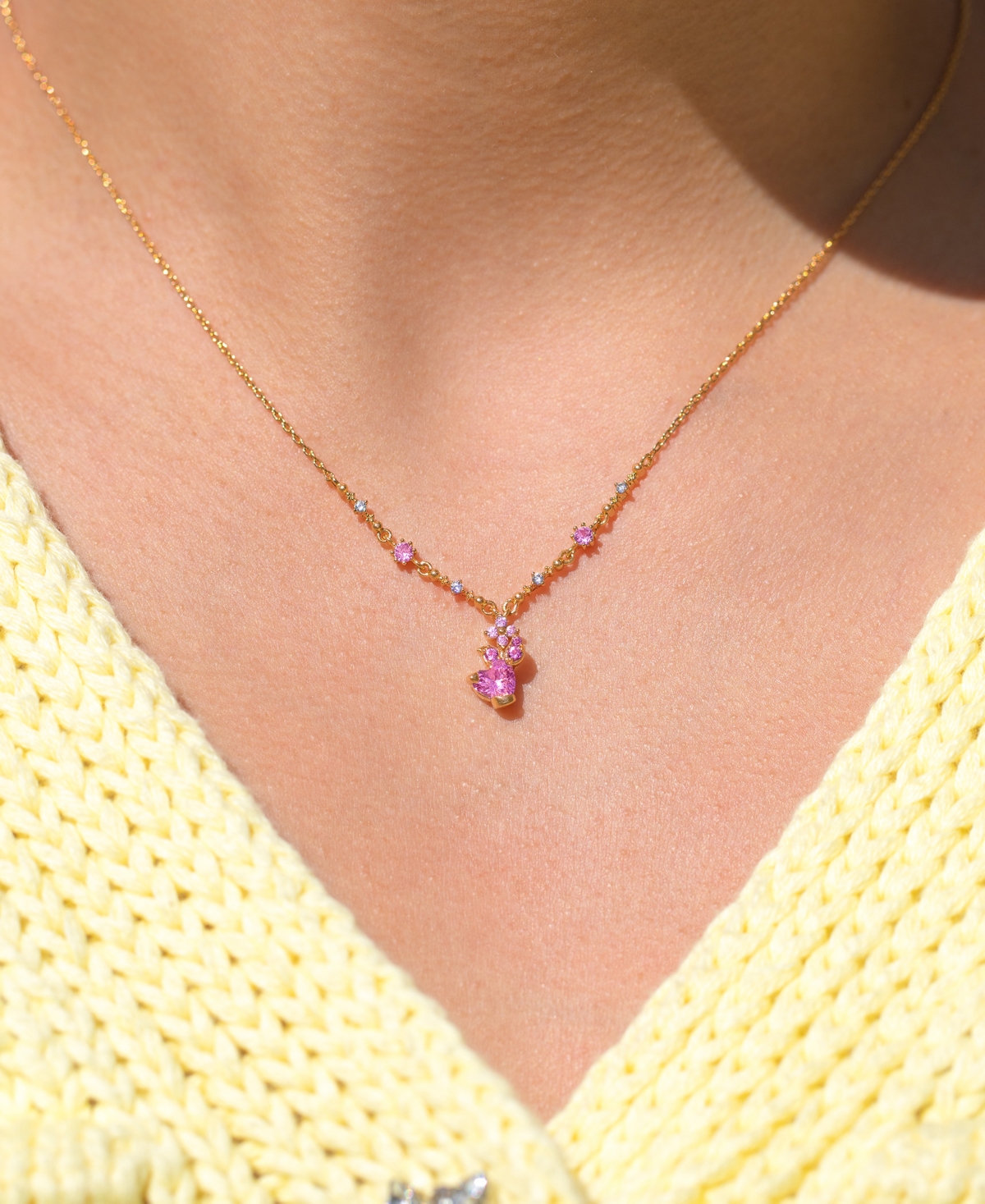 Girls Crew Disney Winnie The Pooh Crystal The Little Piglet Necklace In Gold