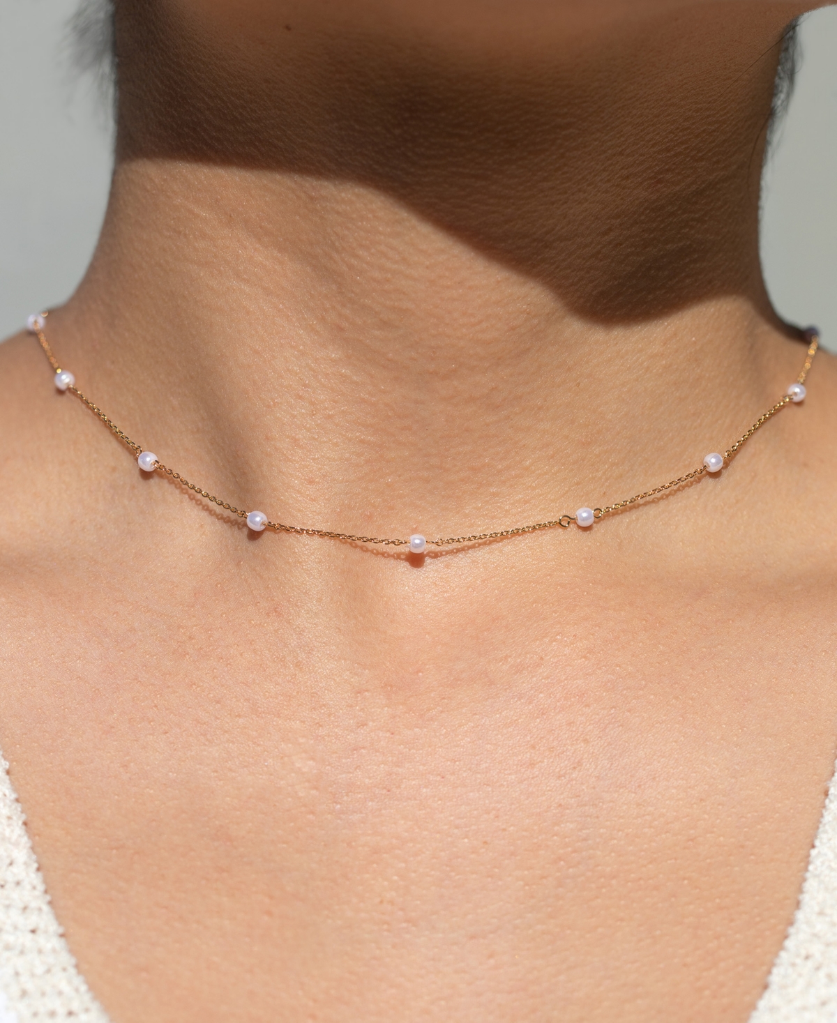 Girls Crew Faux Pearl Delicate Necklace In Gold