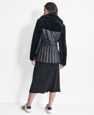 Women's Faux-Fur Spread-Collar Puffer Jacket