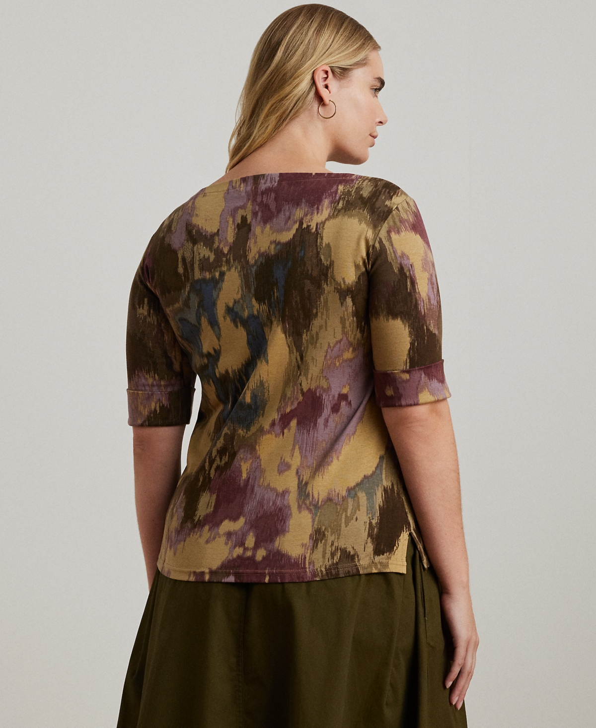 Lauren Ralph Lauren Plus Size Floral Boat-Neck Tee
