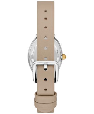 Women's The Oval Gray Leather Strap Watch 22mm