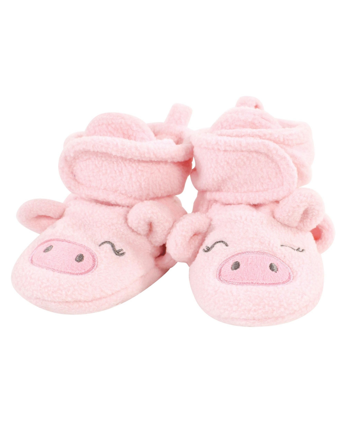 Hudson Baby Baby Girls Cozy Fleece Booties, 0-6 Months - Cow pig