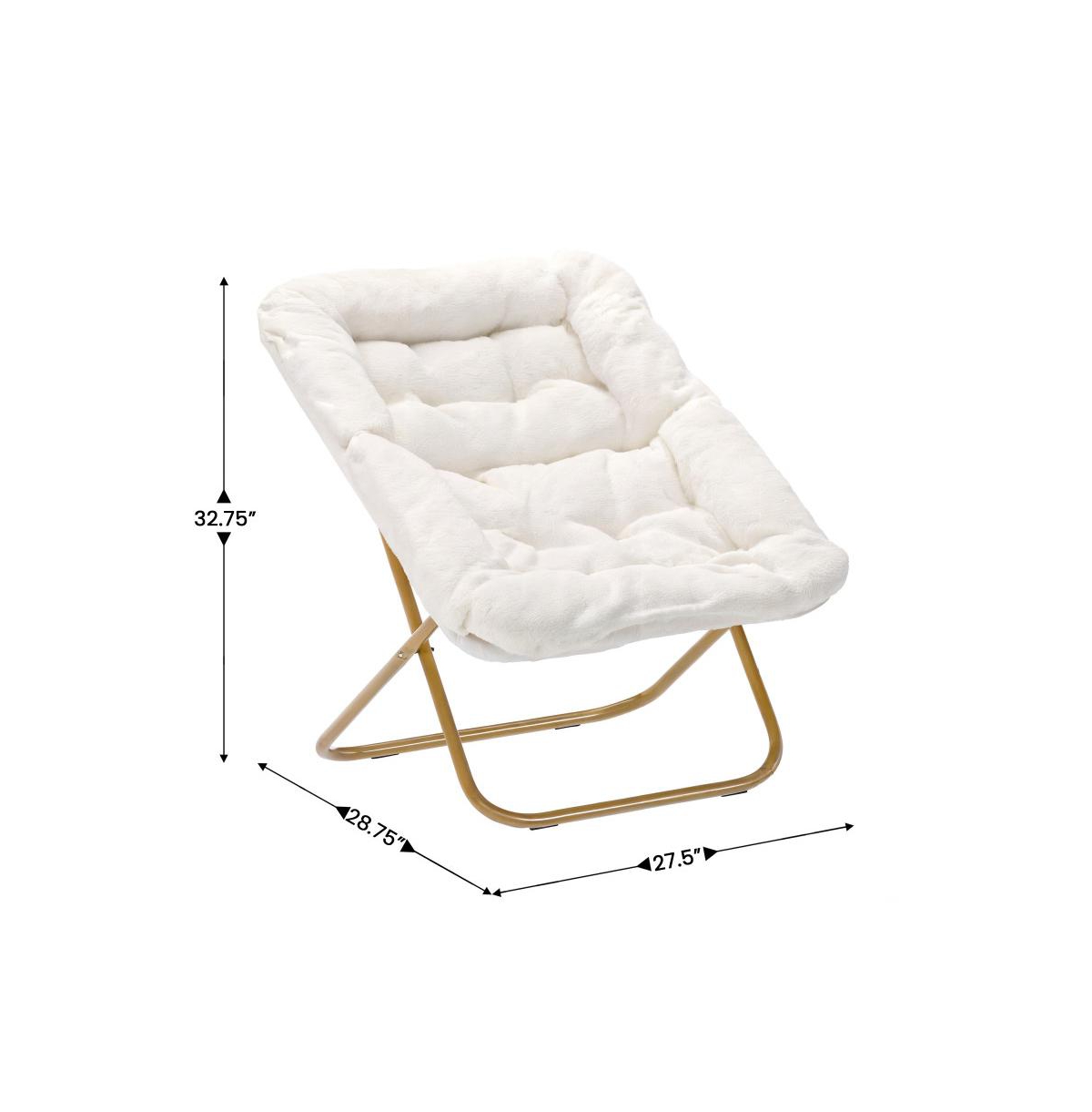 Emma+Oliver Aisling Oversized Folding Saucer Chair For Dorm, Bedroom