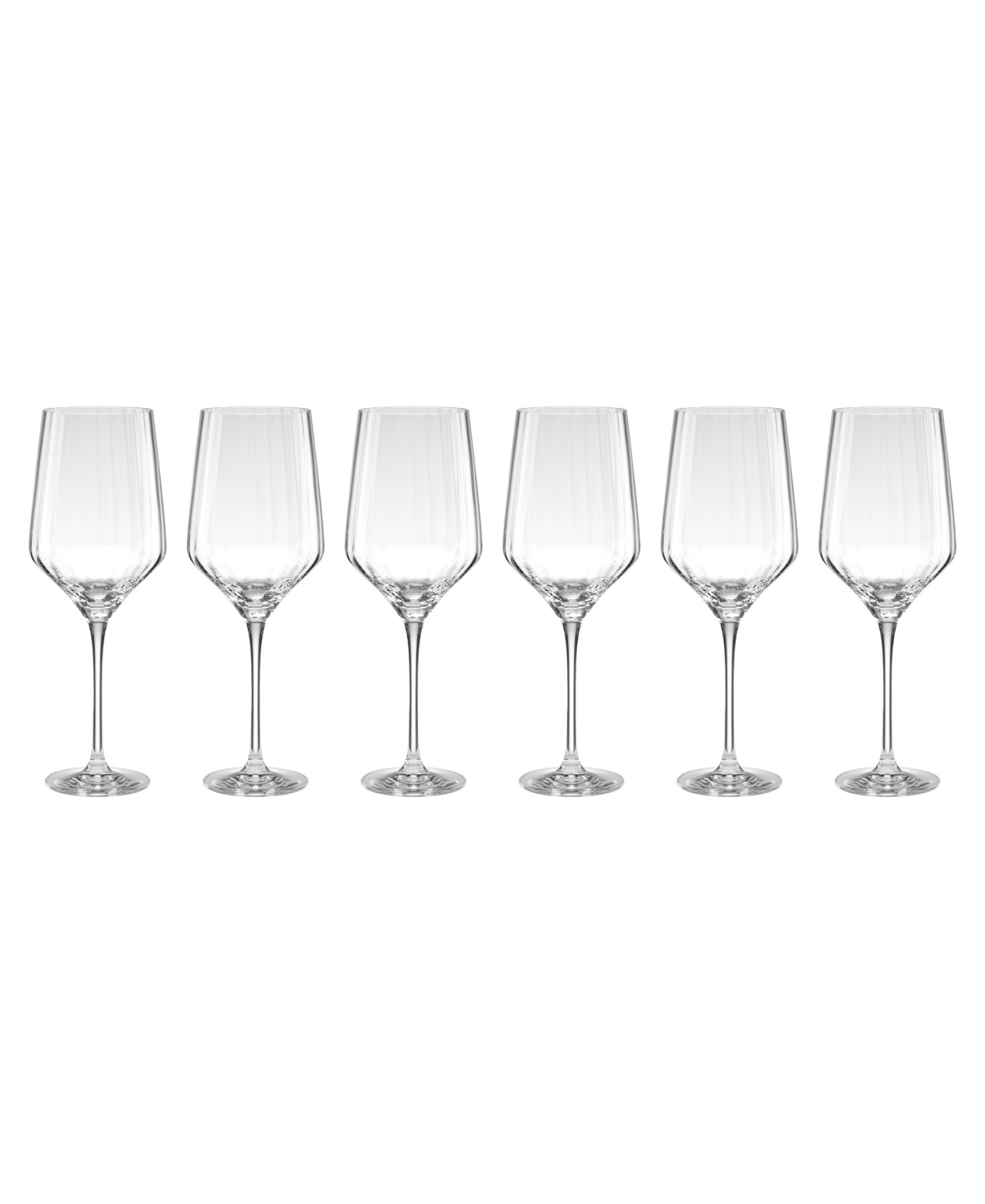 Lenox Tuscany Classics Angled Optic Wine Glasses, Set Of 6 In Clear