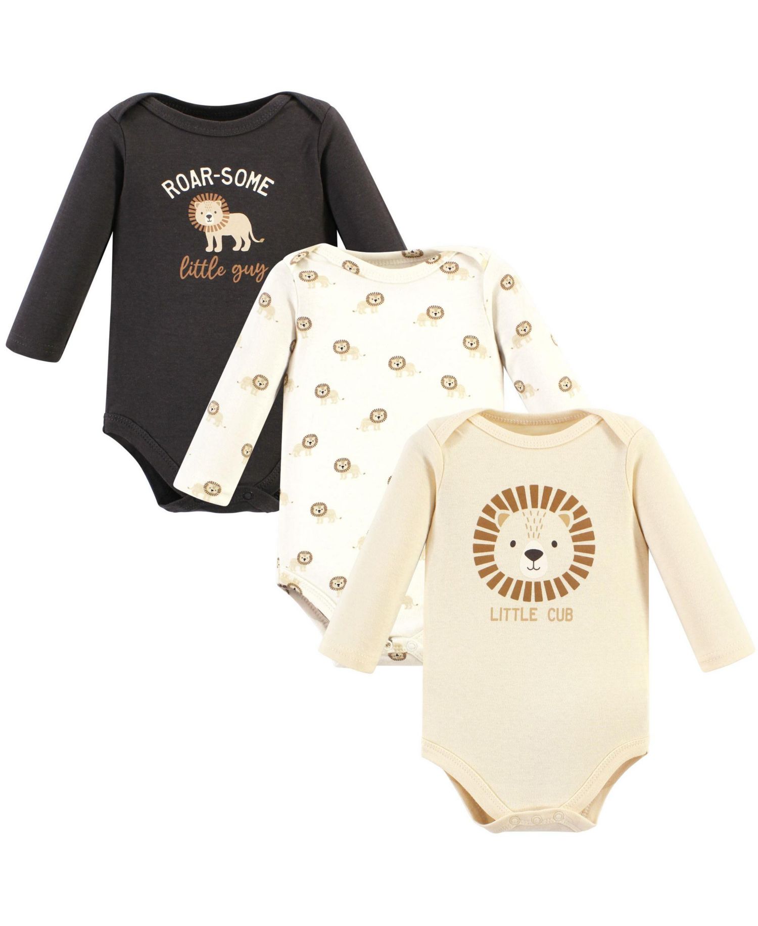 Baby Boys Hudson Unisex Essential Long-Sleeve Cotton Bodysuit Triple Set