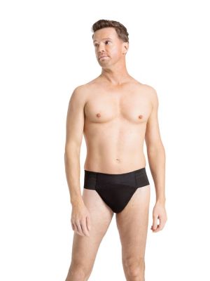 Men's Quilted Cotton Panel Thong Dance Belt