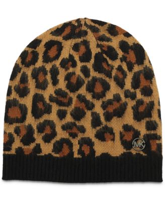 Michael Kors - Women's Brushed Three Color Leopard Beanie