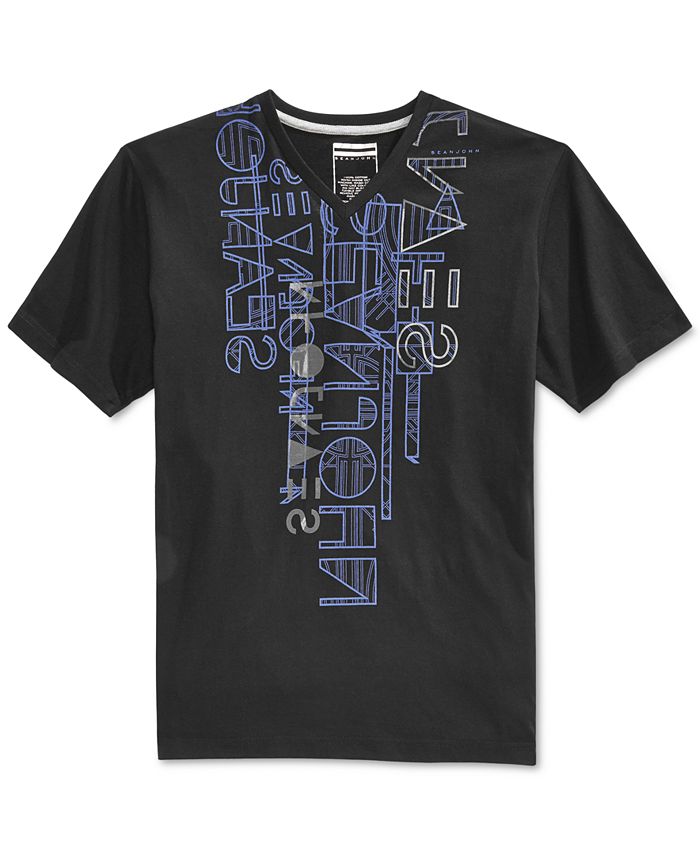 Sean John Men's Linear Reduction T-Shirt, Created for Macy's - Macy's