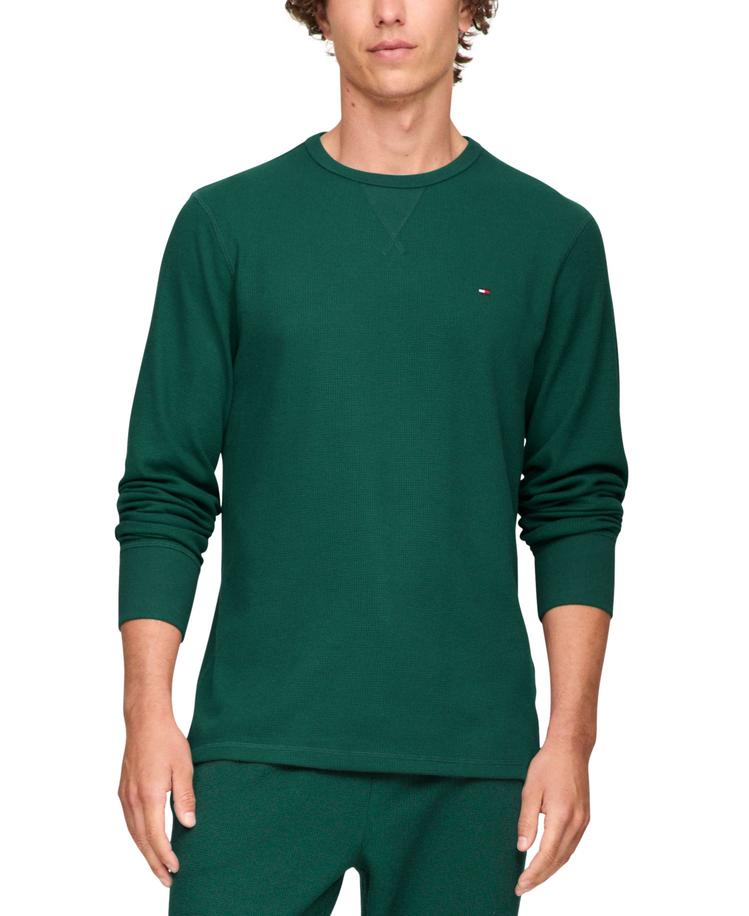 Men's Waffle-Knit Long-Sleeve Crewneck Thermal Top