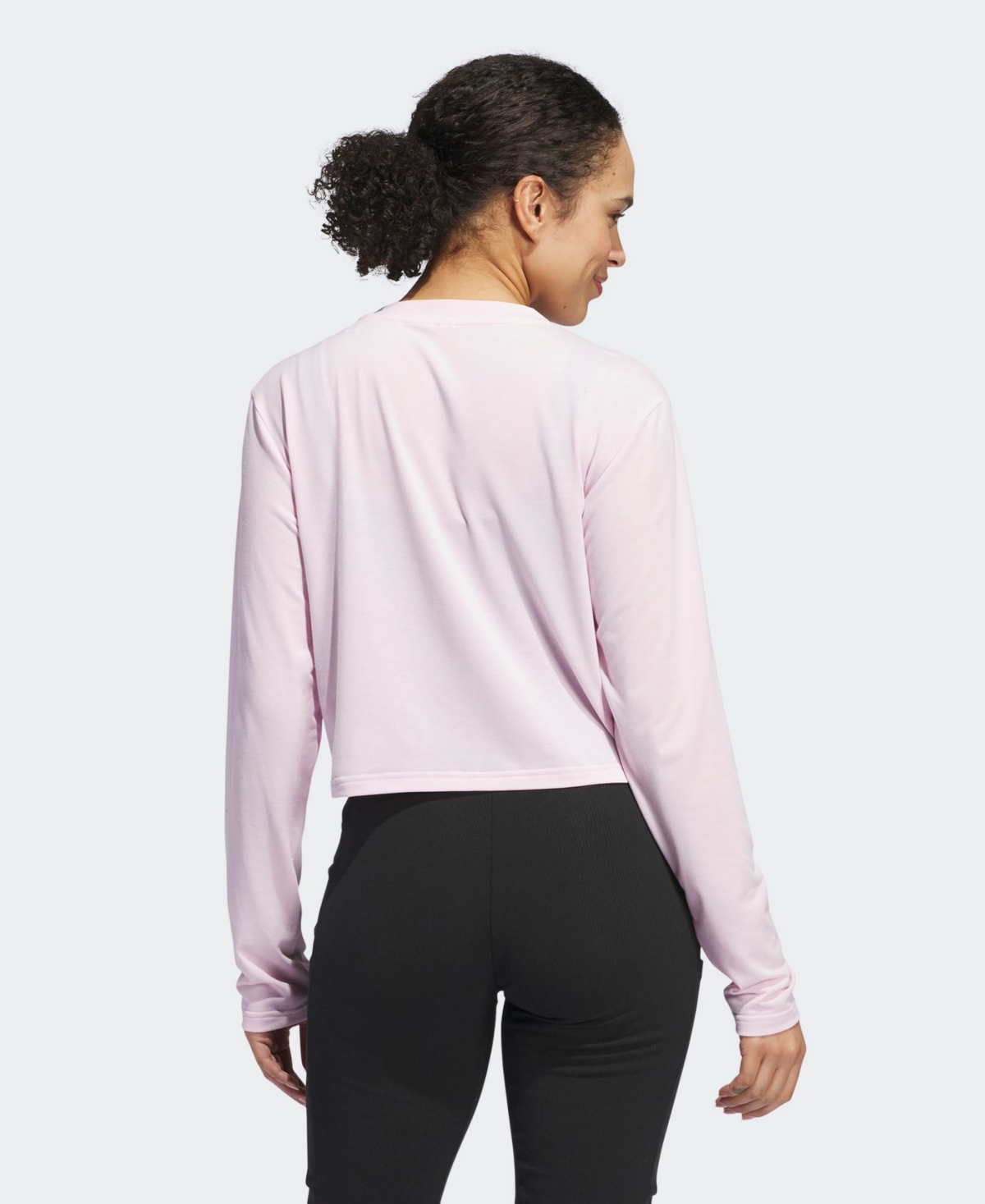 adidas Women's Y2K Glam Embellished Logo Cropped Long Sleeve T-Shirt