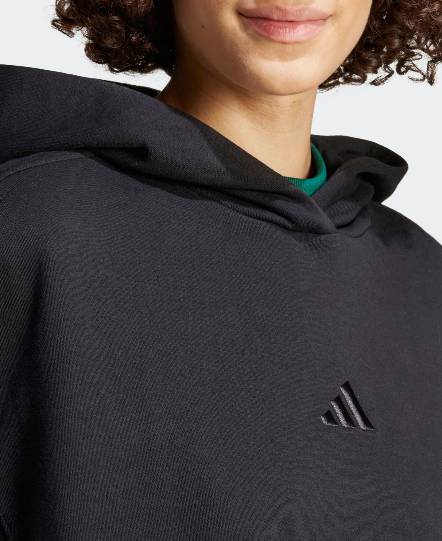 Женское худи adidas All SZN Fleece Boyfriend, цвет: Чёрный — фото 4