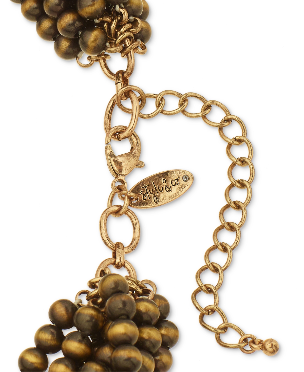 Style & CoTone Multi-Strand Beaded Statement Necklace, + extender, Created for Macy's - Gold