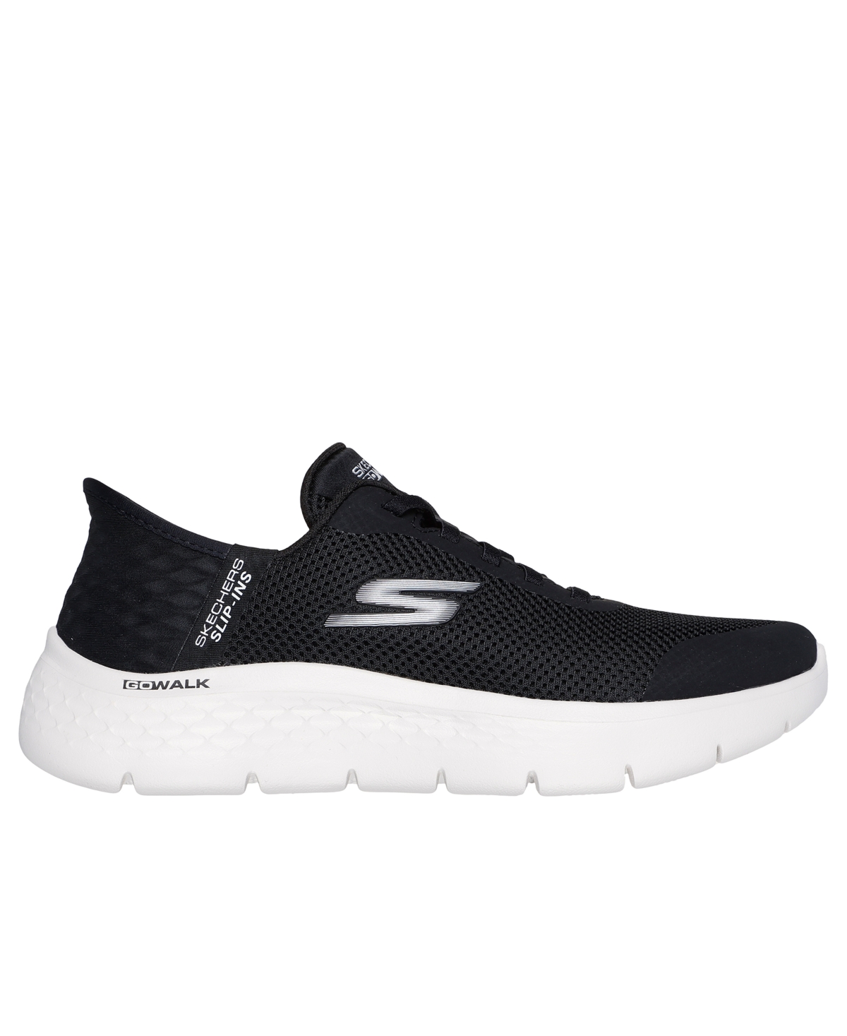 Skechers Go Walk Flex Womens Memory Foam Manmade Slip-on Sneakers In Black,white