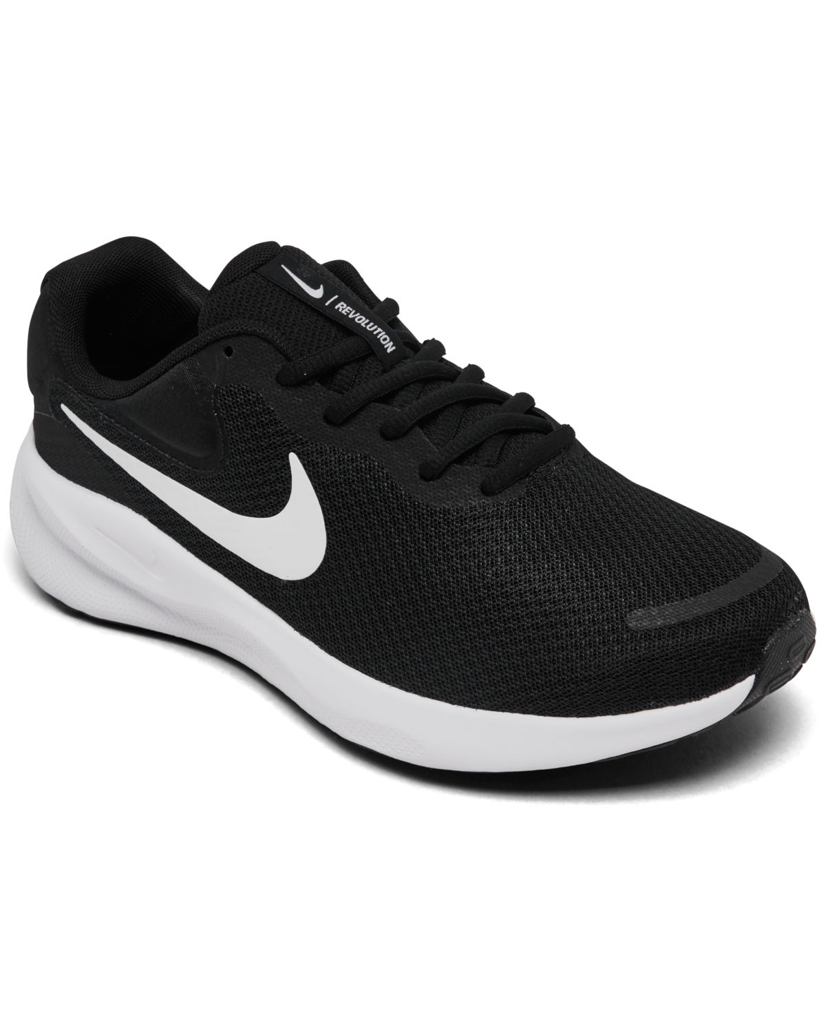 Nike Women s Revolution 7 Wide Width Running Sneakers From Finish Line In Black white ModeSens