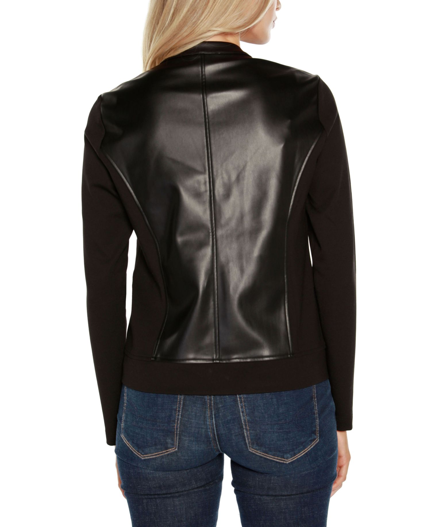 Black Label Women’s Faux-Leather Moto Jacket