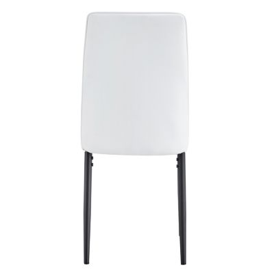 Modern Marble-Grain Dining Set with PU Leather Chairs