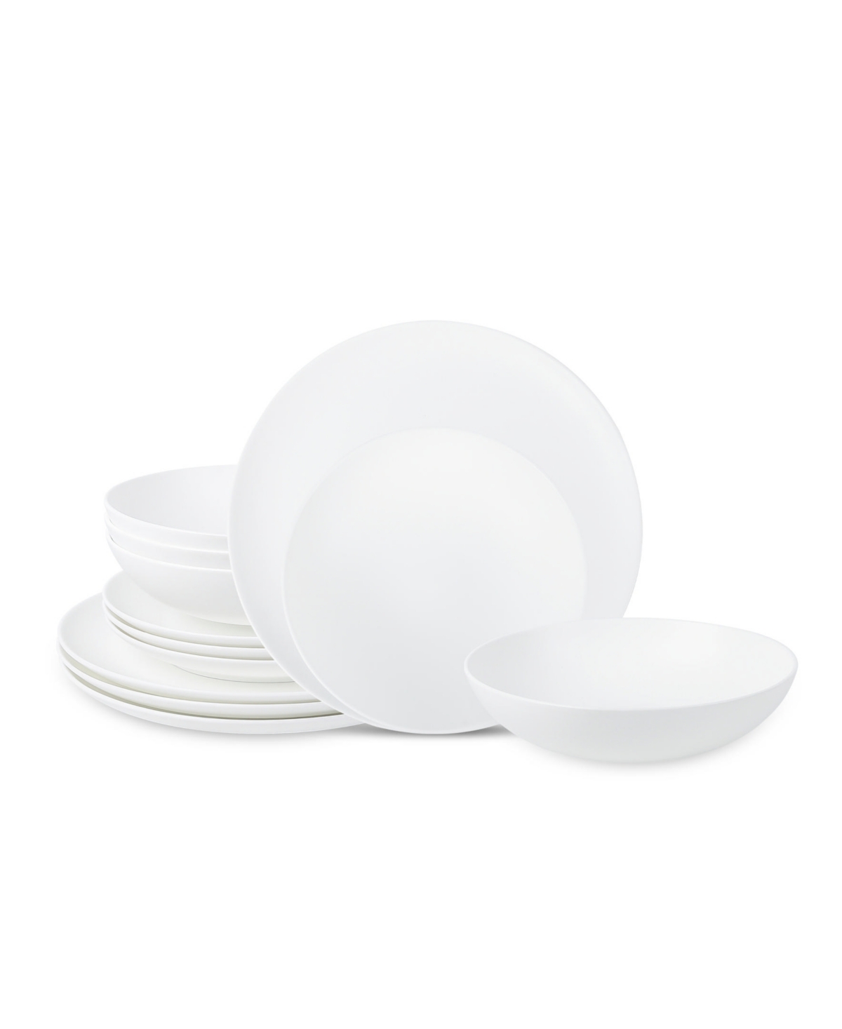 Stone Lain Taglio Bone China 12 Pc. Dinnerware Set, Service For 4 In Matte White