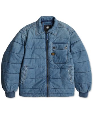 G-Star Raw Men's Padded Zip-Front Denim Bomber Jacket - Macy's
