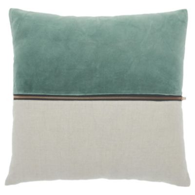 Layla Velvet Linen Zipper Throw Pillow Covers, 20"x 20", Set of 2