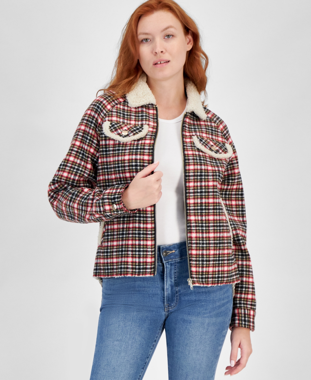 Women's Cottage Plaid Fleece Zip-Up Jacket - Regatta Red
