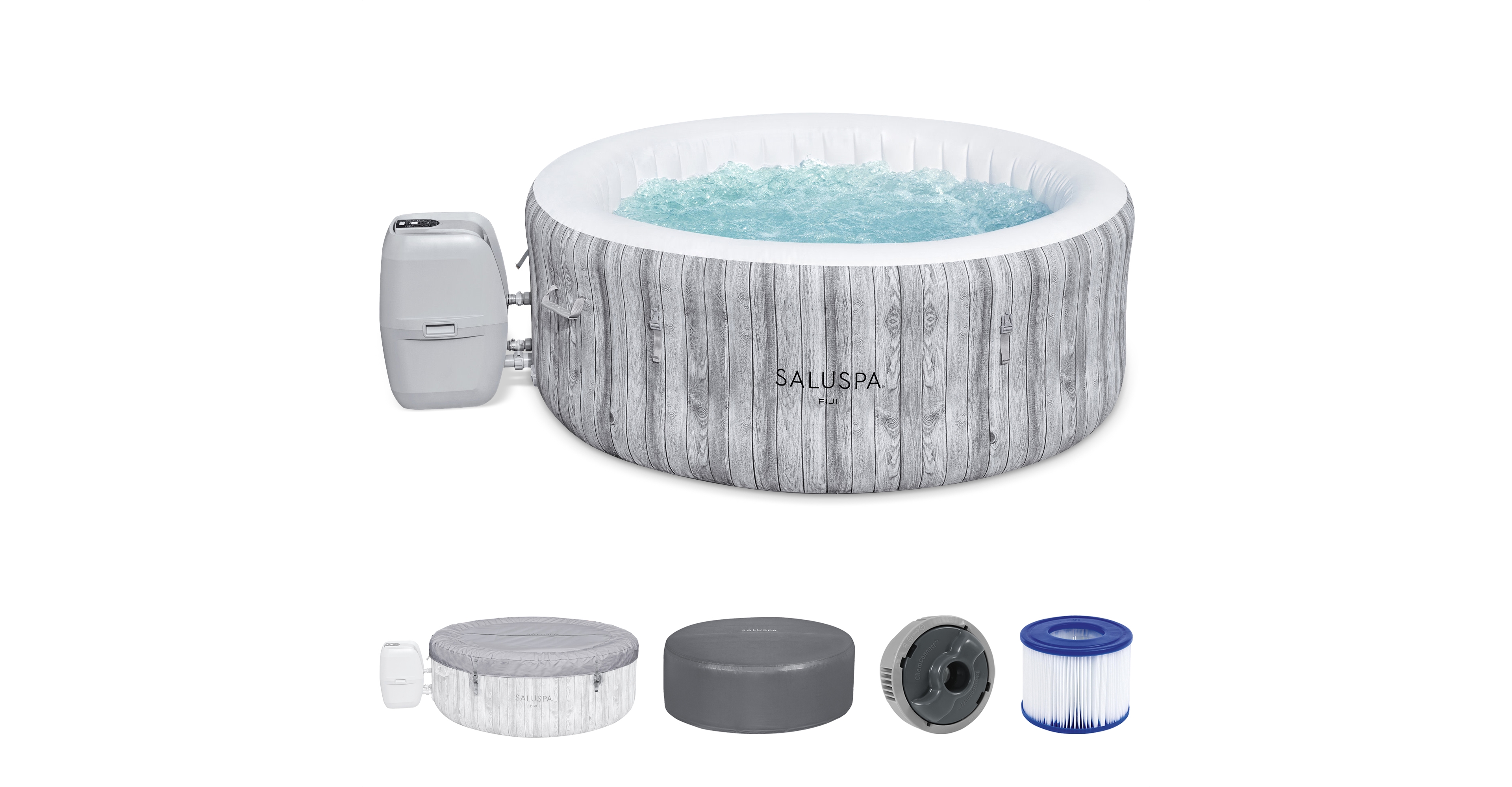 Bestway SaluSpa Fiji AirJet Inflatable Hot Tub with EnergySense Cover, Grey
