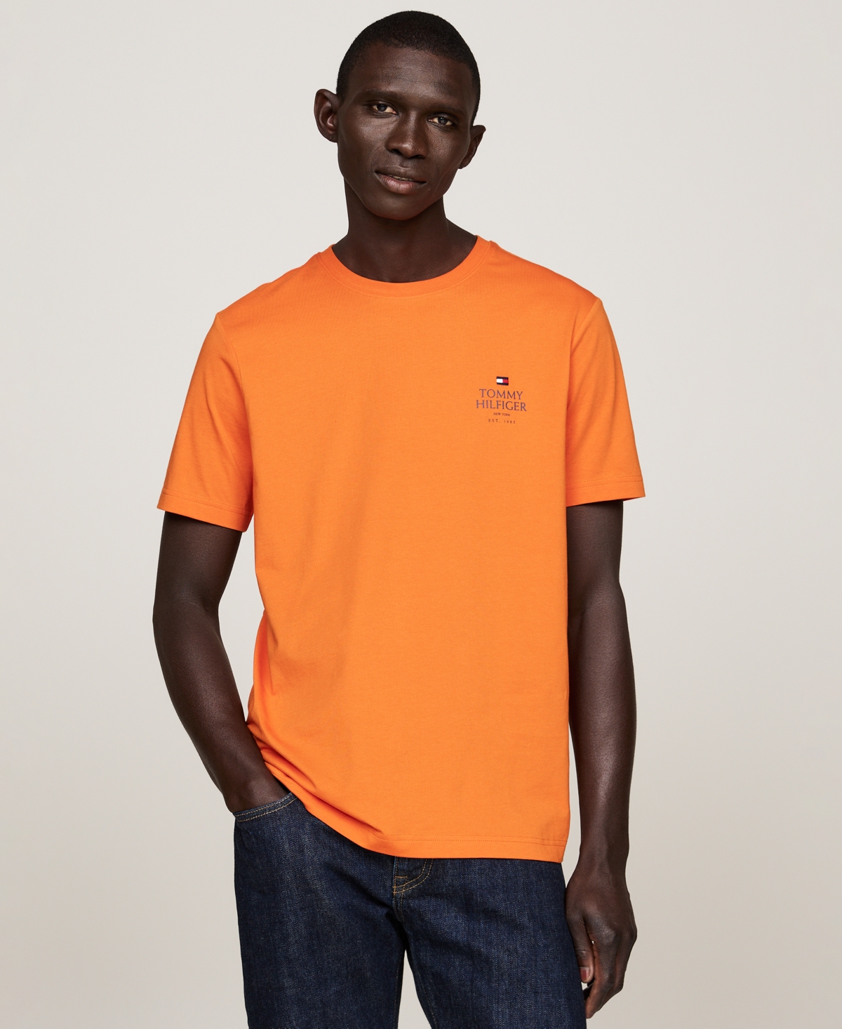 Tommy Hilfiger Men's Short Sleeve Crewneck Stacked Logo T-Shirt