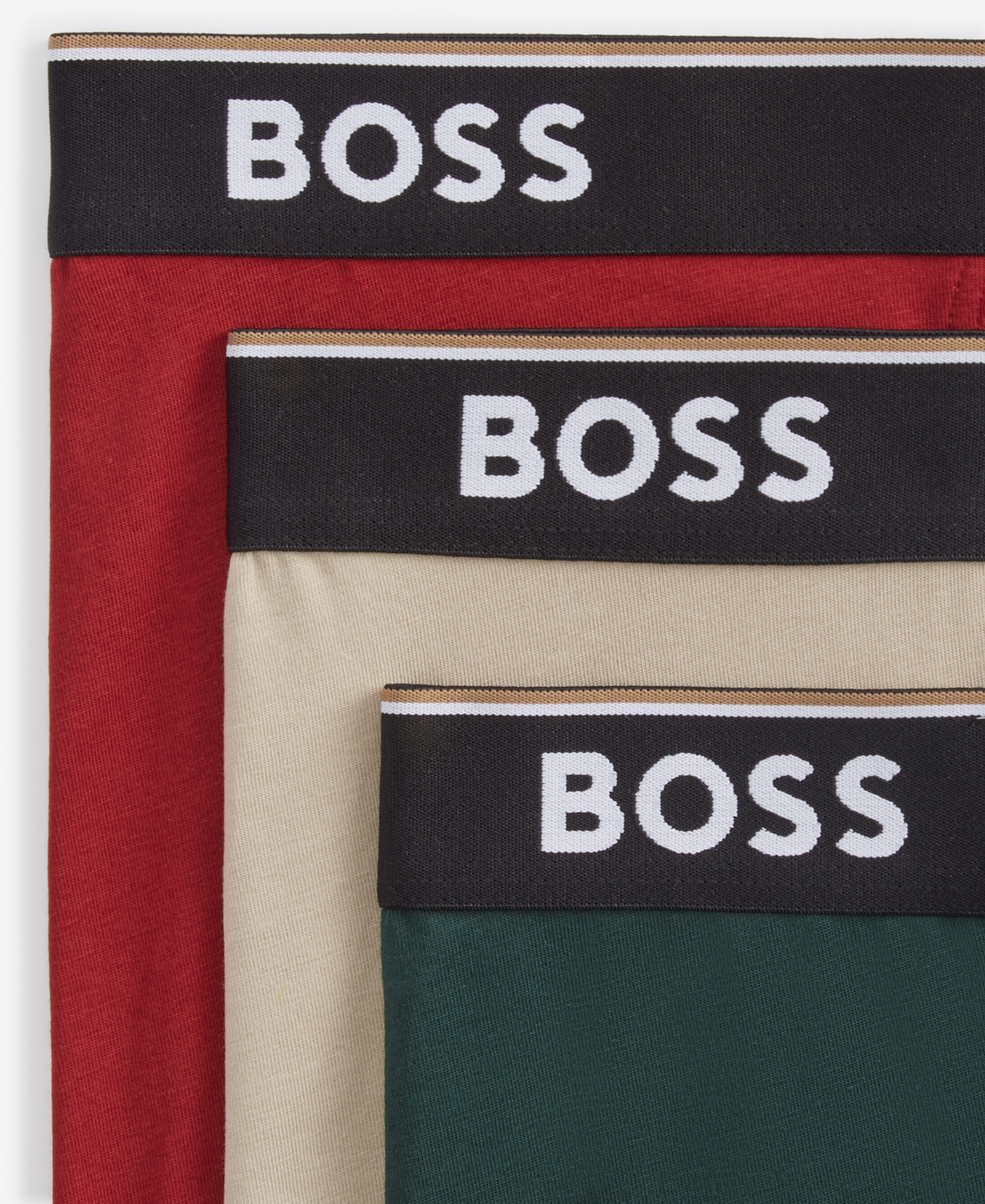 Boss by Hugo Boss Men's Power 3-Pk. Tipped Logo Waistband Boxer Briefs