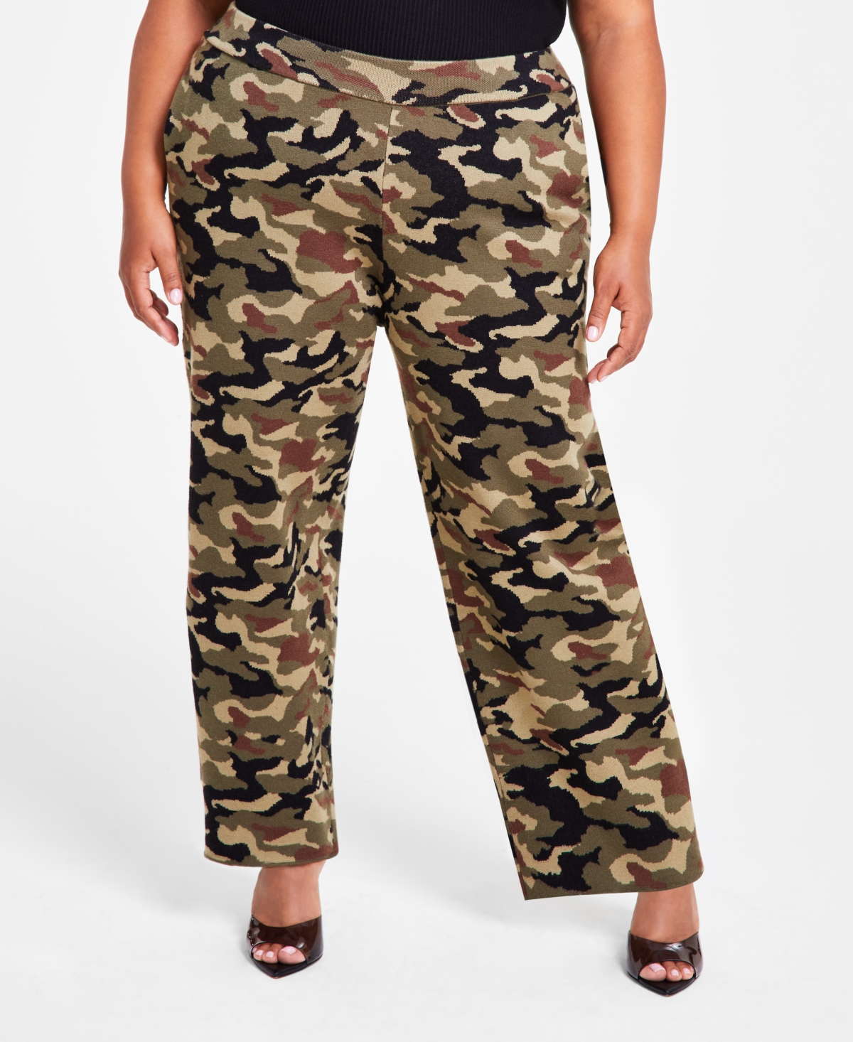 Nina Parker Trendy Plus Size Pull-On Knit Pants