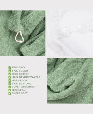 2-Pack Hair Drying Towels, 26" x 13"