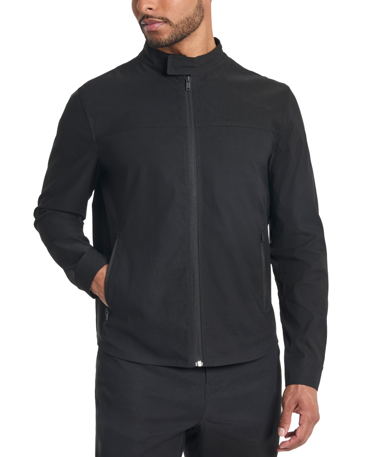 Kennth Cole Men's Flex Water-Resistant Full-Zip Utility Jacket - Black