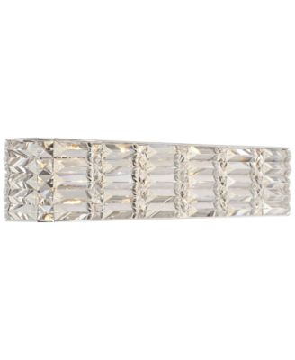 Vivienne Modern Wall Light Chrome Silver Metal Hardwired 24.5" Wide Light Bar Fixture Mounted Clear Crystal Accents for Bathroom Vanity Mirror House Home Hallway Room Decor