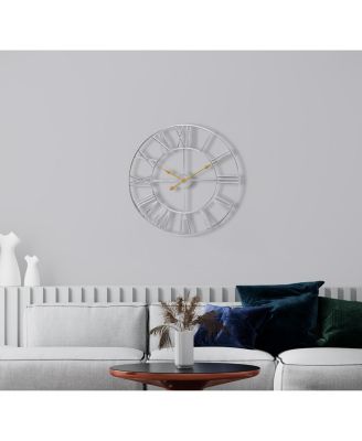 Large Wall Clock for Living Room Decor - Roman Numeral Wall Clock for Kitchen - 16 inch Wall Clock Decorative (Gold)
