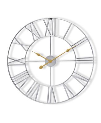 Large Wall Clock for Living Room Decor - Roman Numeral Wall Clock for Kitchen - 16 inch Wall Clock Decorative (Gold)