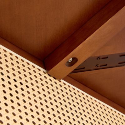 Retro Chinese Solid Wood Round Imitation Rattan Table Desk