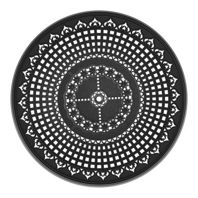 Streamdale 47" Cast Aluminum Patio Table with Umbrella Hole