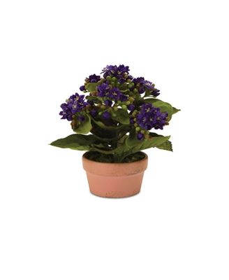 Set of 4 Kalanchoe Plants with Pots-7 Inches High, Lifelike Artificial Flowers in Stylish Containers for Home Decor