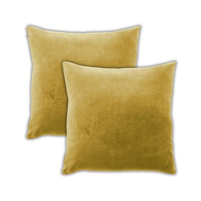 Aladdin Front and Back Solid Velvet Throw Pillow Covers, 22"x 22", Set of 2