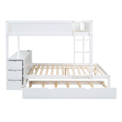 Streamdale Full/Full Bunk Bed with Trundle, Desk, and Storage