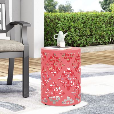 Streamdale Modern Iron Cut Side Table with Cylindrical Design