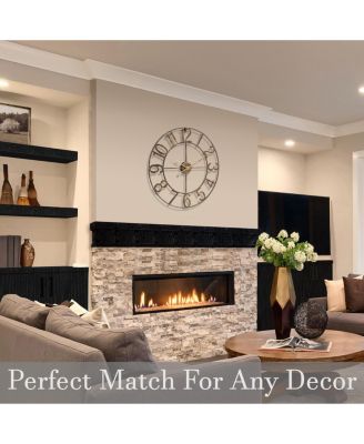 Large Wall Clock for Living Room Decor - Numeral Wall Clock for Kitchen - 24 inch Wall Clock Decorative (Gold)