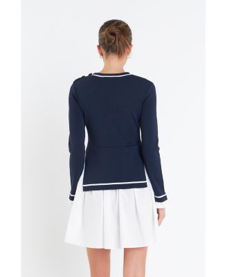 Women's Mix Media Button Pointed Dress