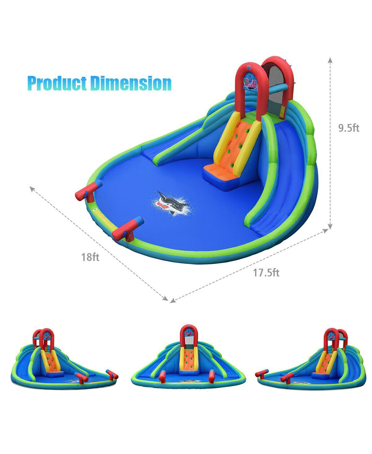 Slickblue Kids Inflatable Water Slide Bounce House with Carrying Bag Without Blower