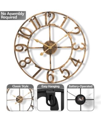 Large Wall Clock for Living Room Decor - Numeral Wall Clock for Kitchen Wall Clock Decorative