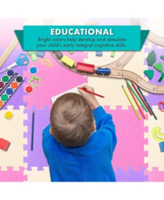 ProSource Kids Floor Play Mat 3/8-in, 36 Sq Ft - 36 Tiles