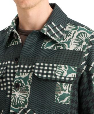 SCOTCH & SODA Men's Patchwork Jacquard Overshirt - Macy's