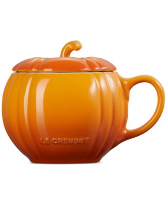 Stoneware Pumpkin Mug with Lid, 14 oz.