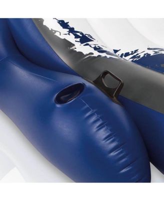 Inflatable Floating Comfortable Recliner Lounges with Cup Holders (2 Pack